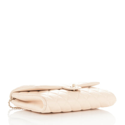 Chanel Lambskin Quilted Clutch With Chain Flap Beige Clair 3 of 8