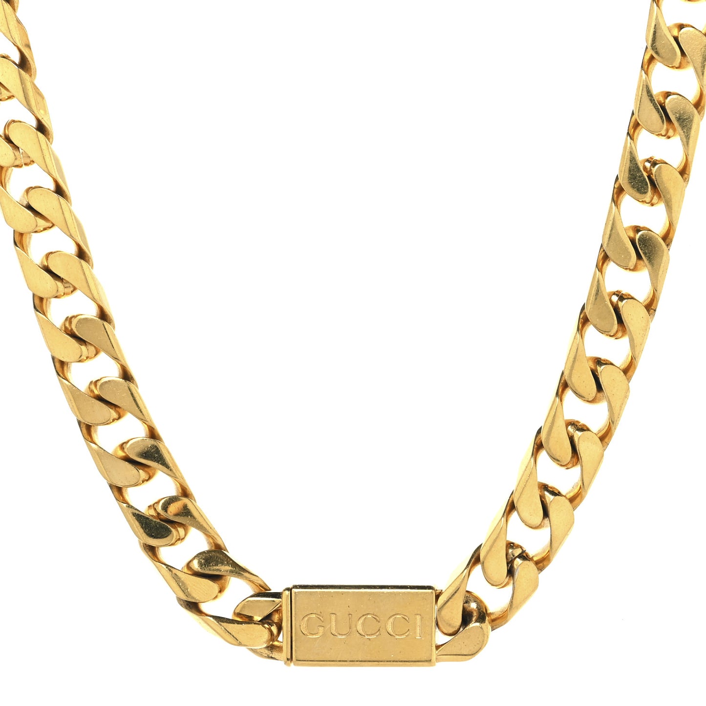 Metal Script Chain Choker Necklace Gold
