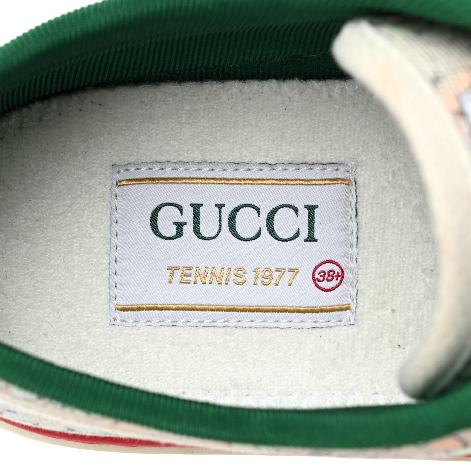 Gucci X LIBERTY OF LONDON Canvas Web Tracy Print Womens 1977 Tennis Sneakers 38.5 Mint Peach Mystic White 7 of 7