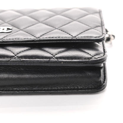 Chanel Lambskin Quilted Wallet On Chain WOC Black 14 of 17