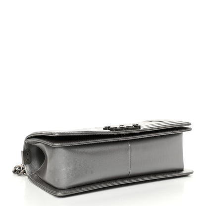 Chanel Metallic Caviar Quilted Medium Boy Flap Silver 4 of 9