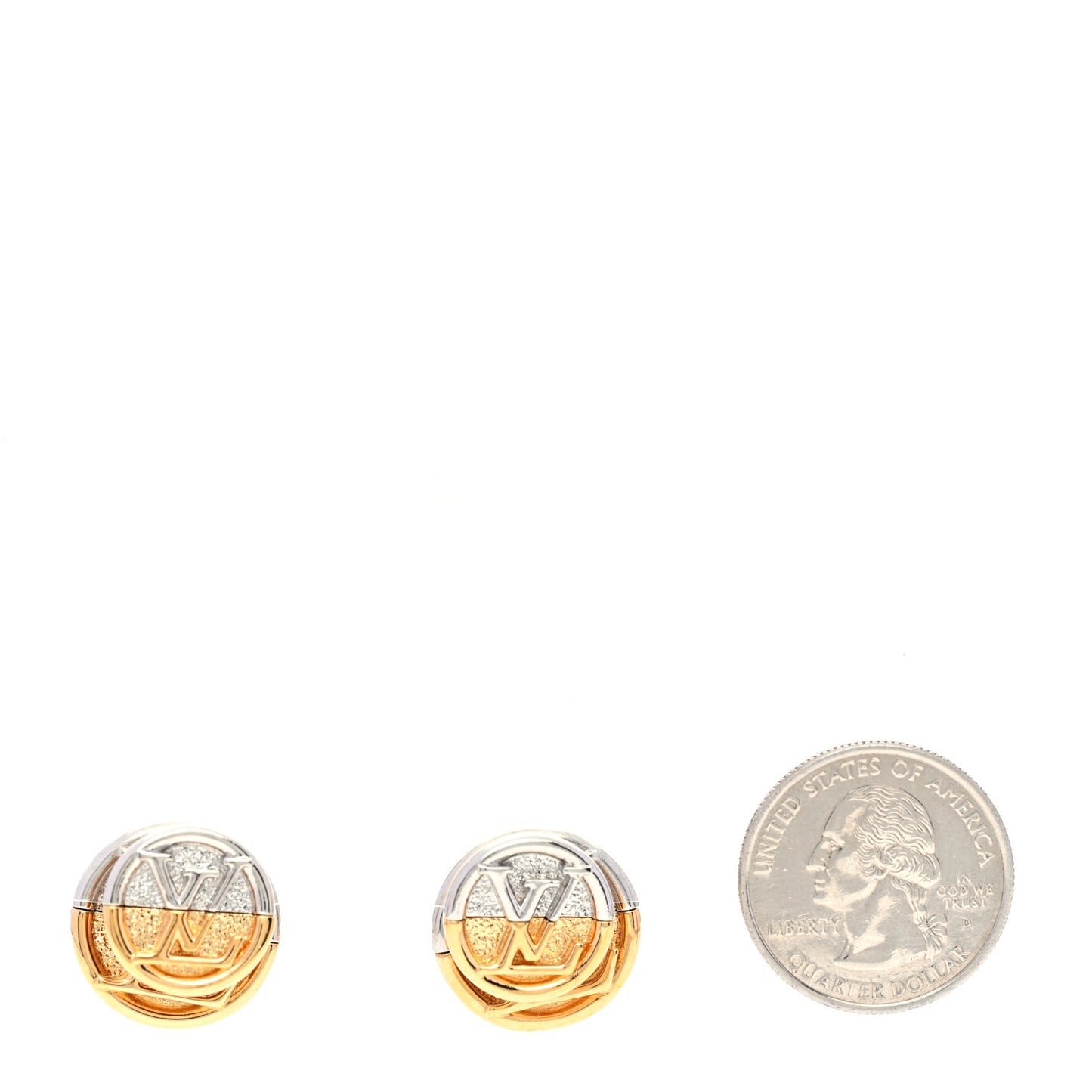 Metal LV Two Tone Earrings