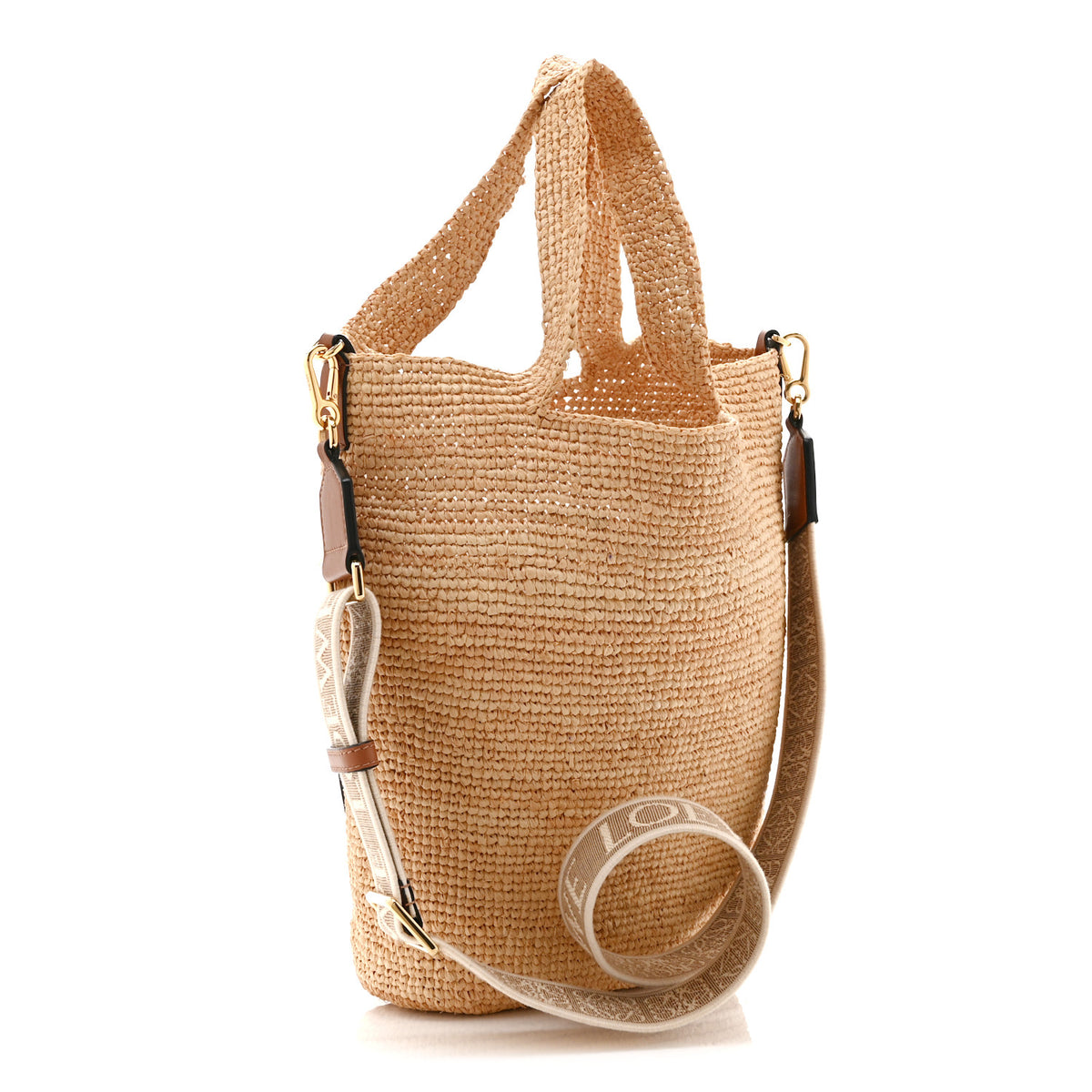Raffia Mini Slit Tote Bag Natural Tan