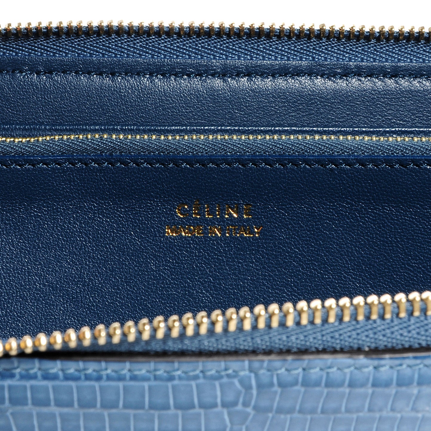 Lizard Large Zip Around Multifunction Wallet Blue