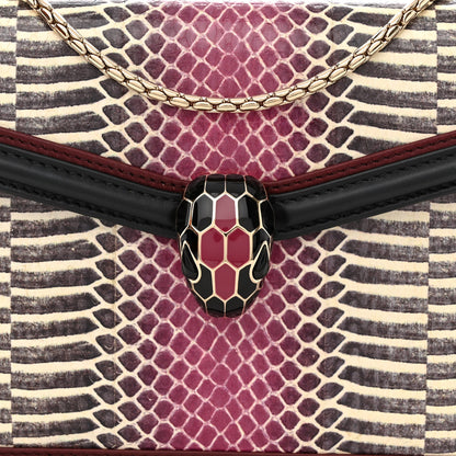 Bulgari Calfskin Elaphe Serpenti Forever Crossbody Bag Ruby Wine Black Multicolor 9 of 12