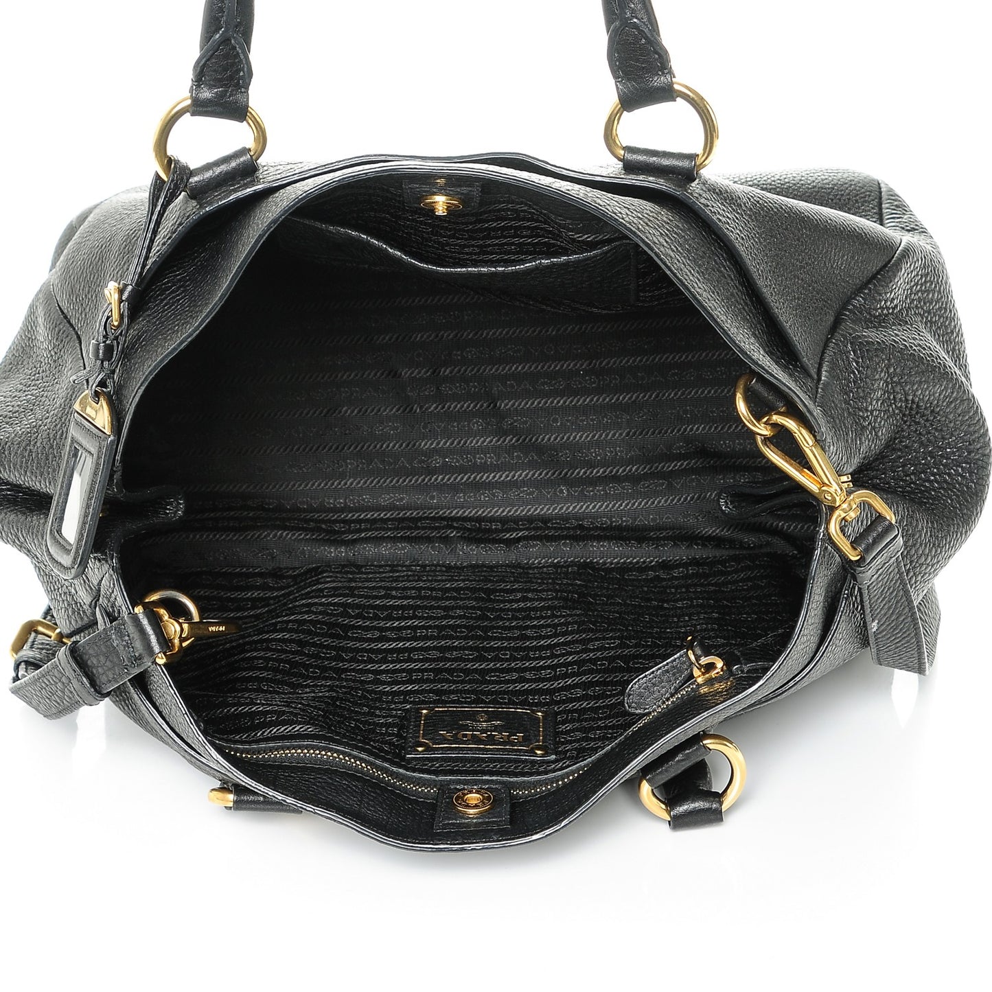 Vitello Daino East West Tote Nero Black