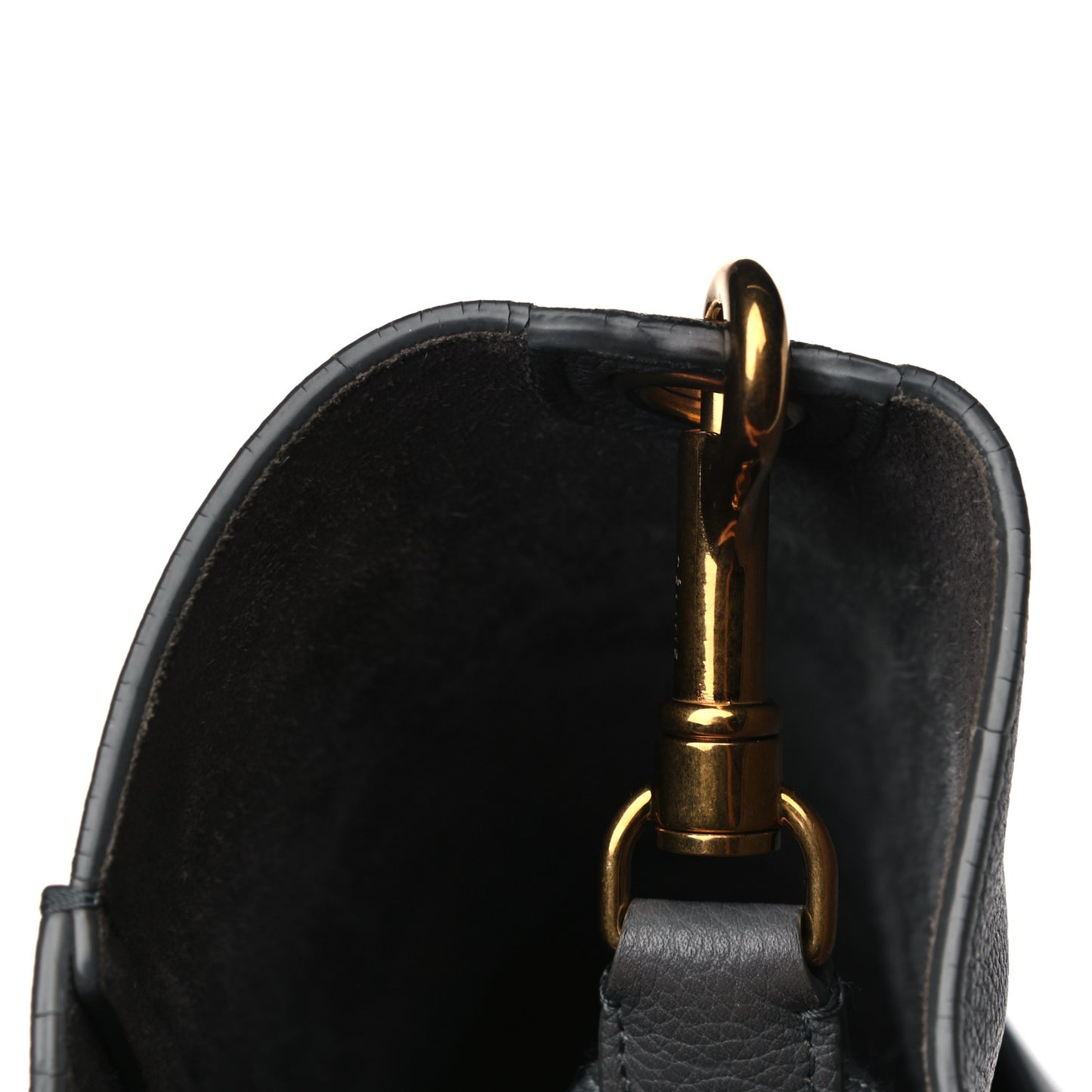 Soft Grained Calfskin Sangle Bucket Bag Kohl