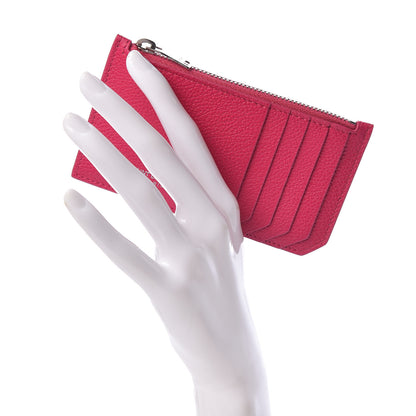 Saint Laurent Grained Calfskin 5 Fragments Zip Pouch Card Holder Bubblegum 2 of 8