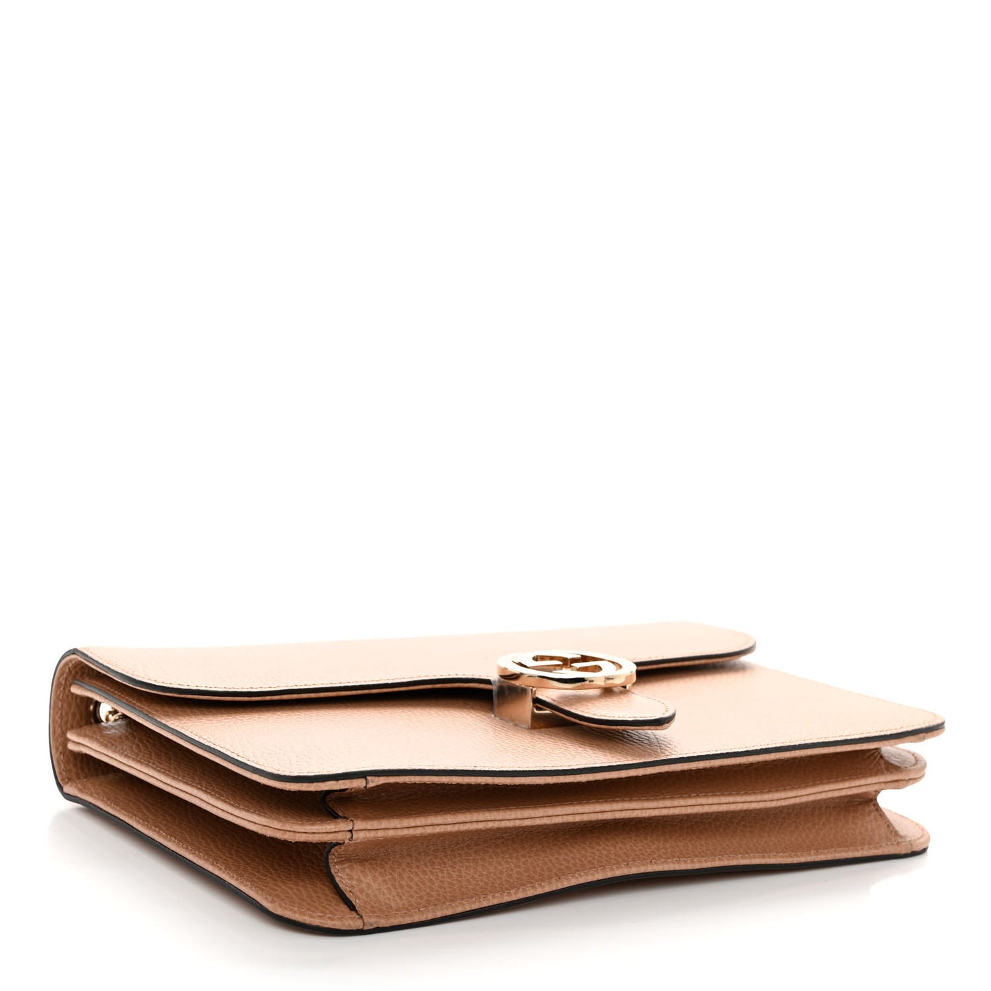 Dollar Calfskin Interlocking G Shoulder Bag Camelia