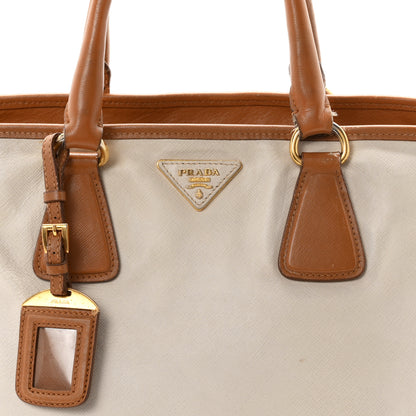 Prada Saffiano Bi-Color Tote Talco Caramel 8 of 11