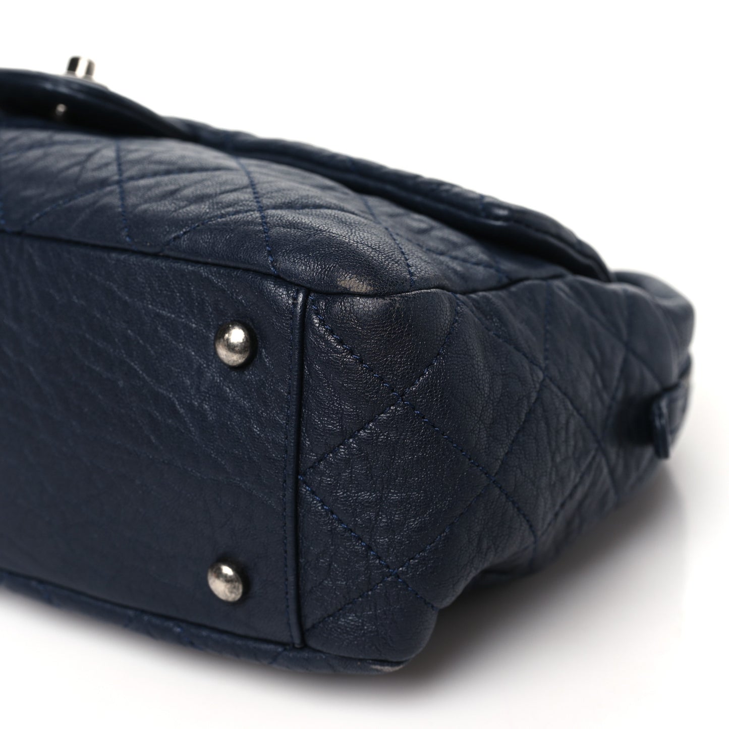 Sheepskin Quilted Medium Trapezio Camera Case Navy