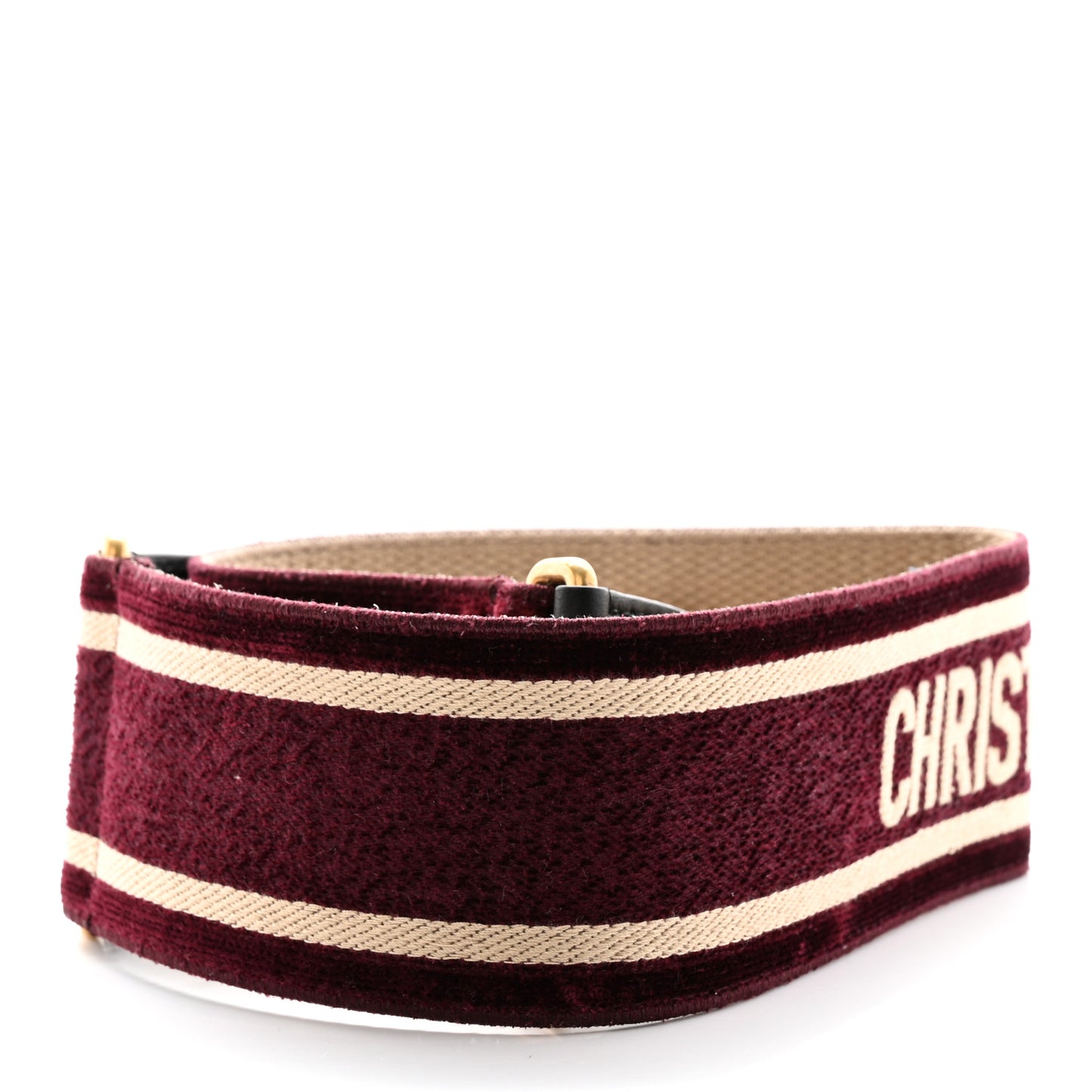 Canvas Velvet Embroidered Shoulder Strap Bordeaux