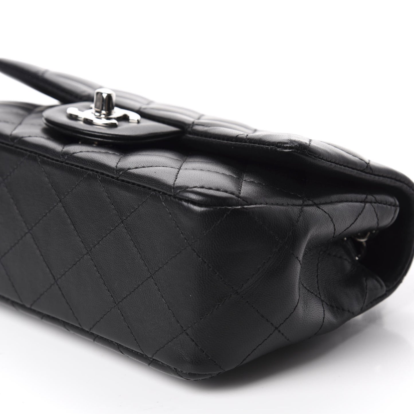 Lambskin Quilted Mini Rectangular Flap Black