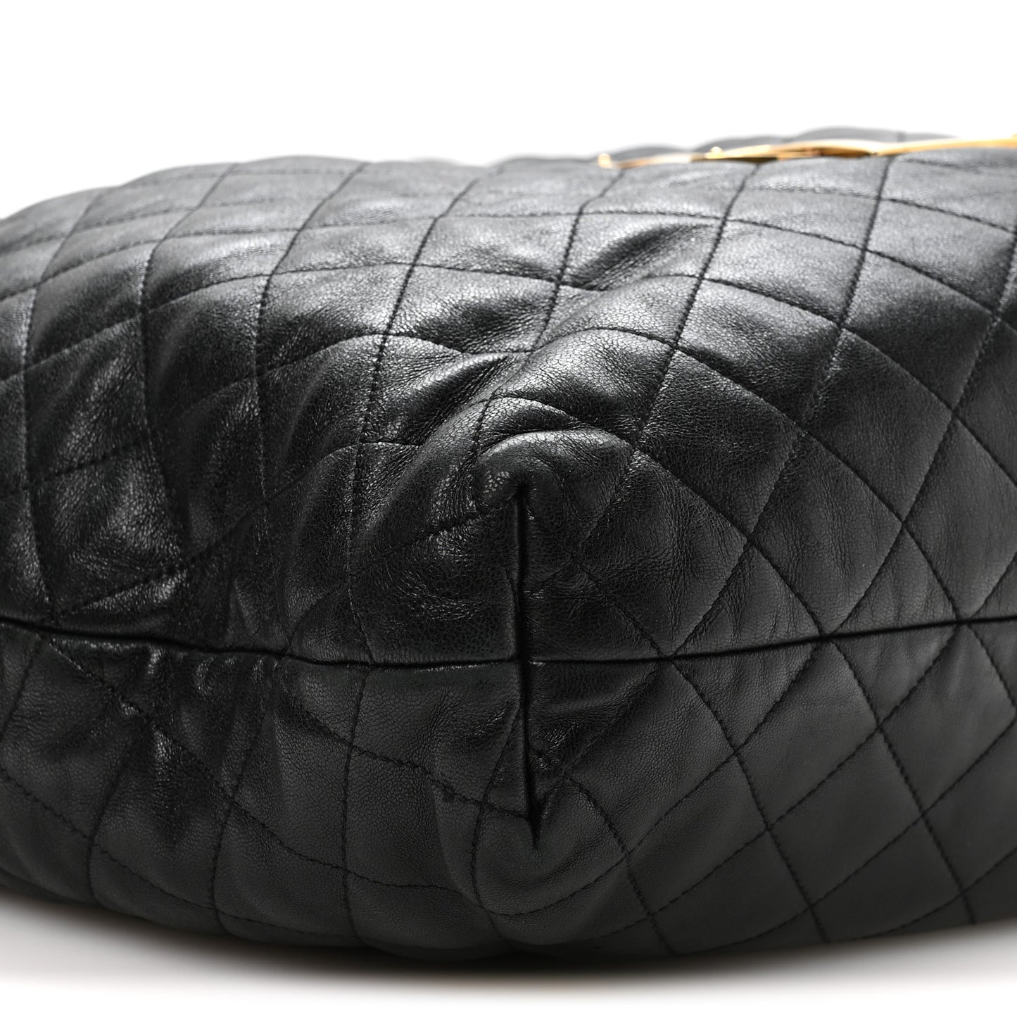 Lambskin Quilted Maxi Icare Shopping Tote Black