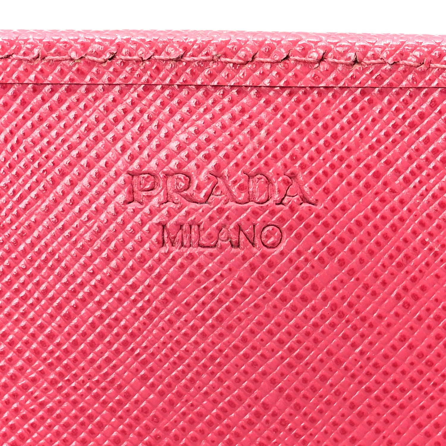 Prada Saffiano Metal Oro Chain Wallet Peonia 6 of 7