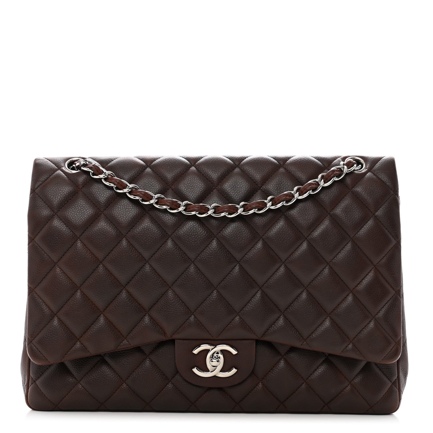 Chanel Caviar Quilted Maxi Double Flap Brown 1 of 12