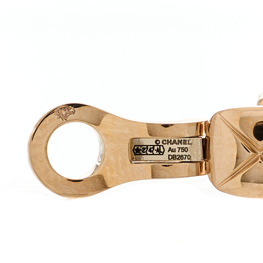Chanel 18K Beige Gold Coco Crush Hoop Earrings 4 of 5