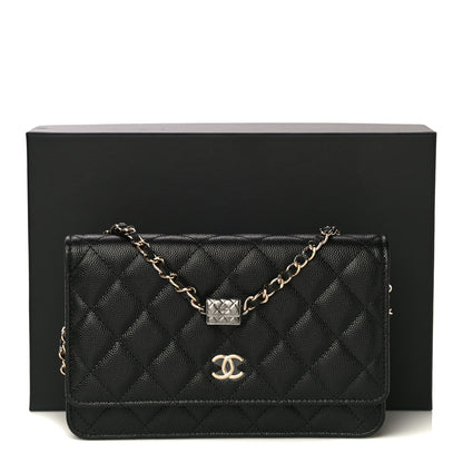 Chanel Caviar Quilted Wallet With Charms On Chain WOC Black 15 of 15