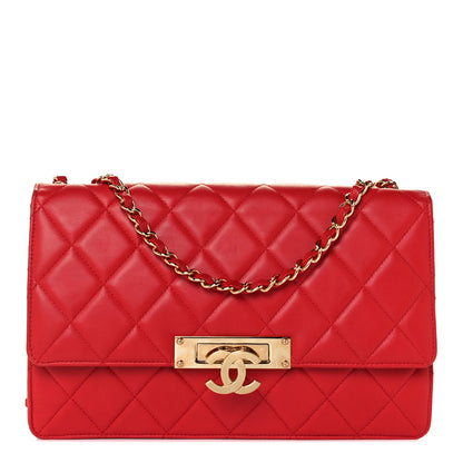 Chanel Lambskin Quilted Large Golden Class Flap Red 1 of 11
