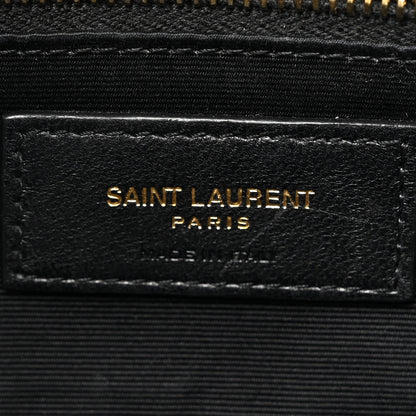 Saint Laurent Lambskin Quilted Toy Loulou Puffer Monogram Chain Satchel Black 6 of 15
