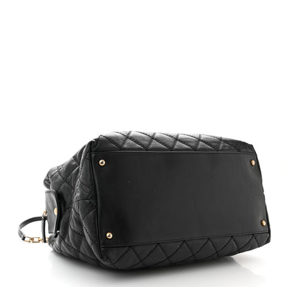 Chanel Calfskin Stitched Medium Retro Chain Tote Black 4 of 13