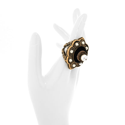 Gucci Metal Pearl Ring 16 Aged Gold 2 of 6