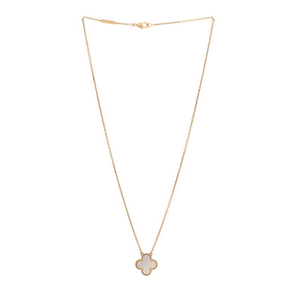 Van Cleef & Arpels VAN CLEEF & ARPELS 18K Yellow Gold Mother of Pearl Vintage Alhambra Pendant Necklace 3 of 6