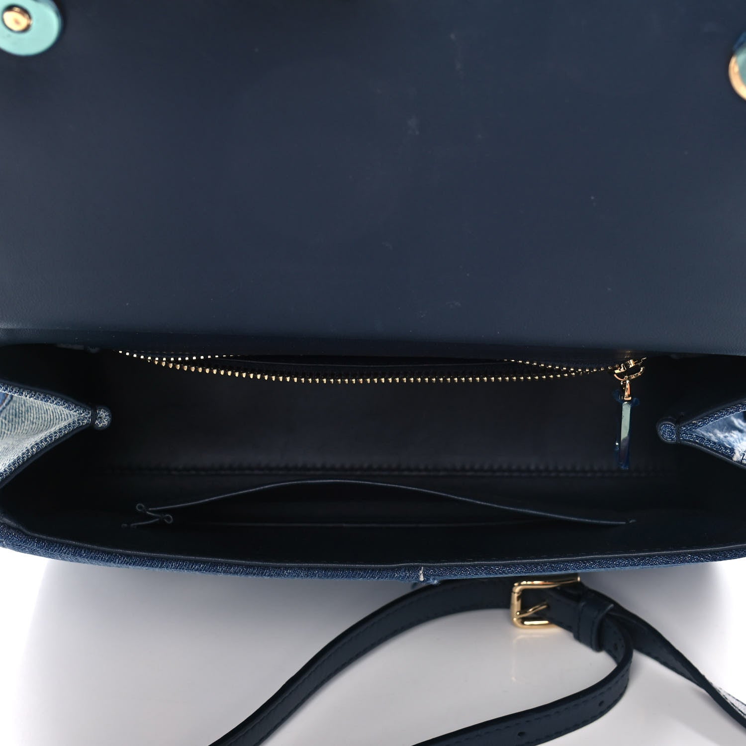 Dolce & Gabbana Calfskin Denim Patchwork Medium Miss Sicily Satchel Blue 5 of 12