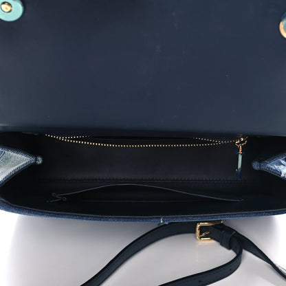 Dolce & Gabbana Calfskin Denim Patchwork Medium Miss Sicily Satchel Blue 5 of 12