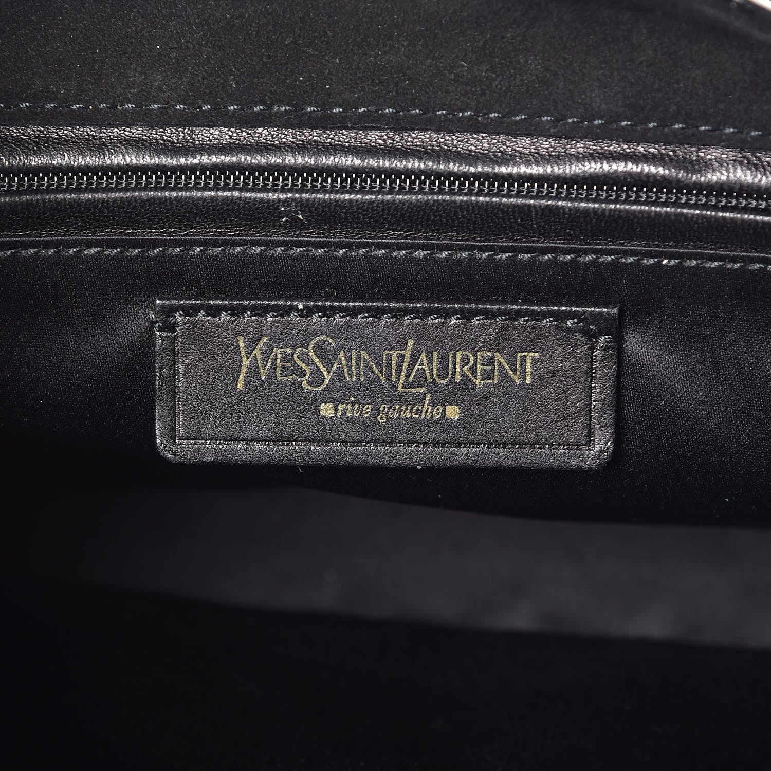 Saint Laurent Textured Patent Corset Chain Shoulder Bag Black 6 of 7