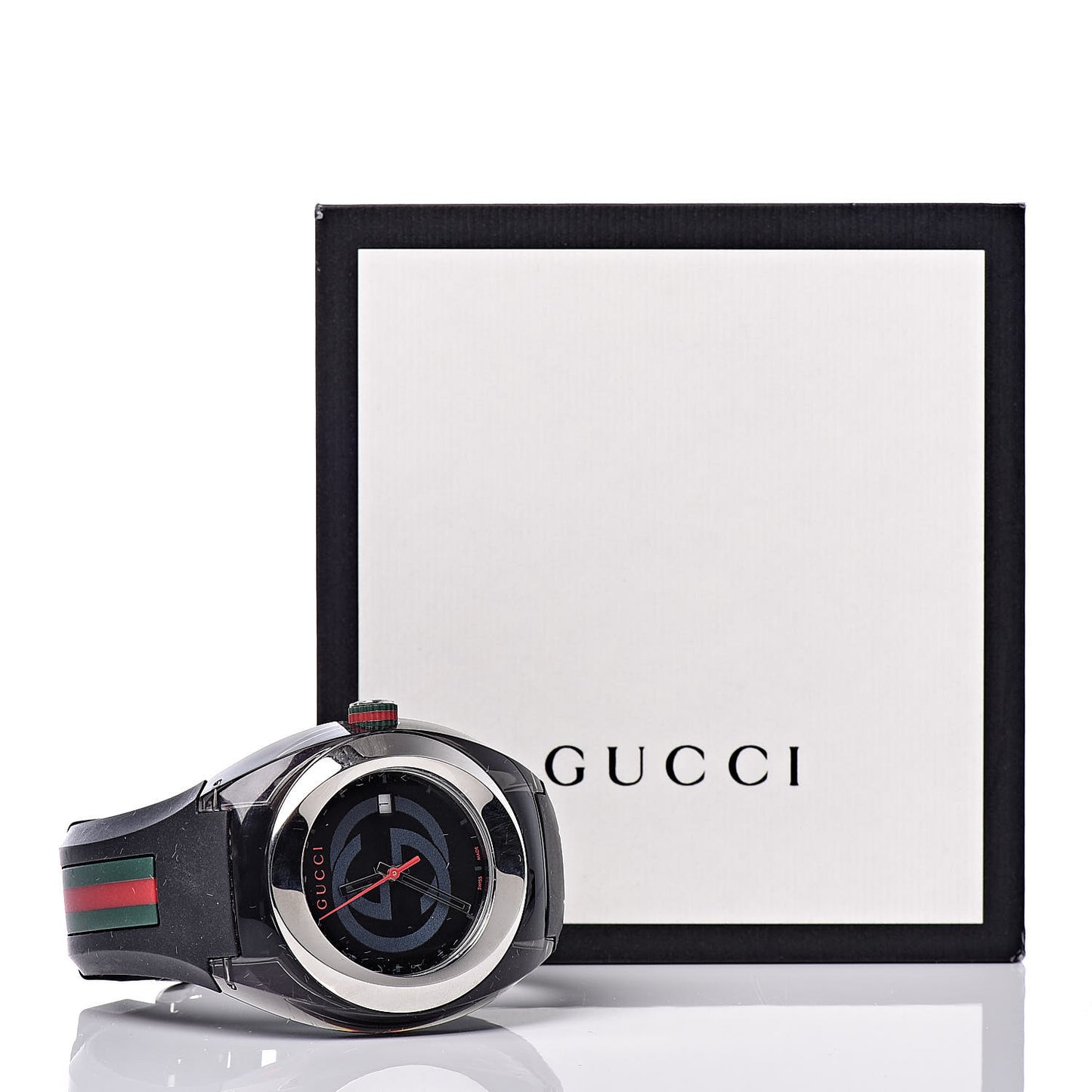 Stainless Steel Rubber 46mm Sync Web Quartz Watch Black