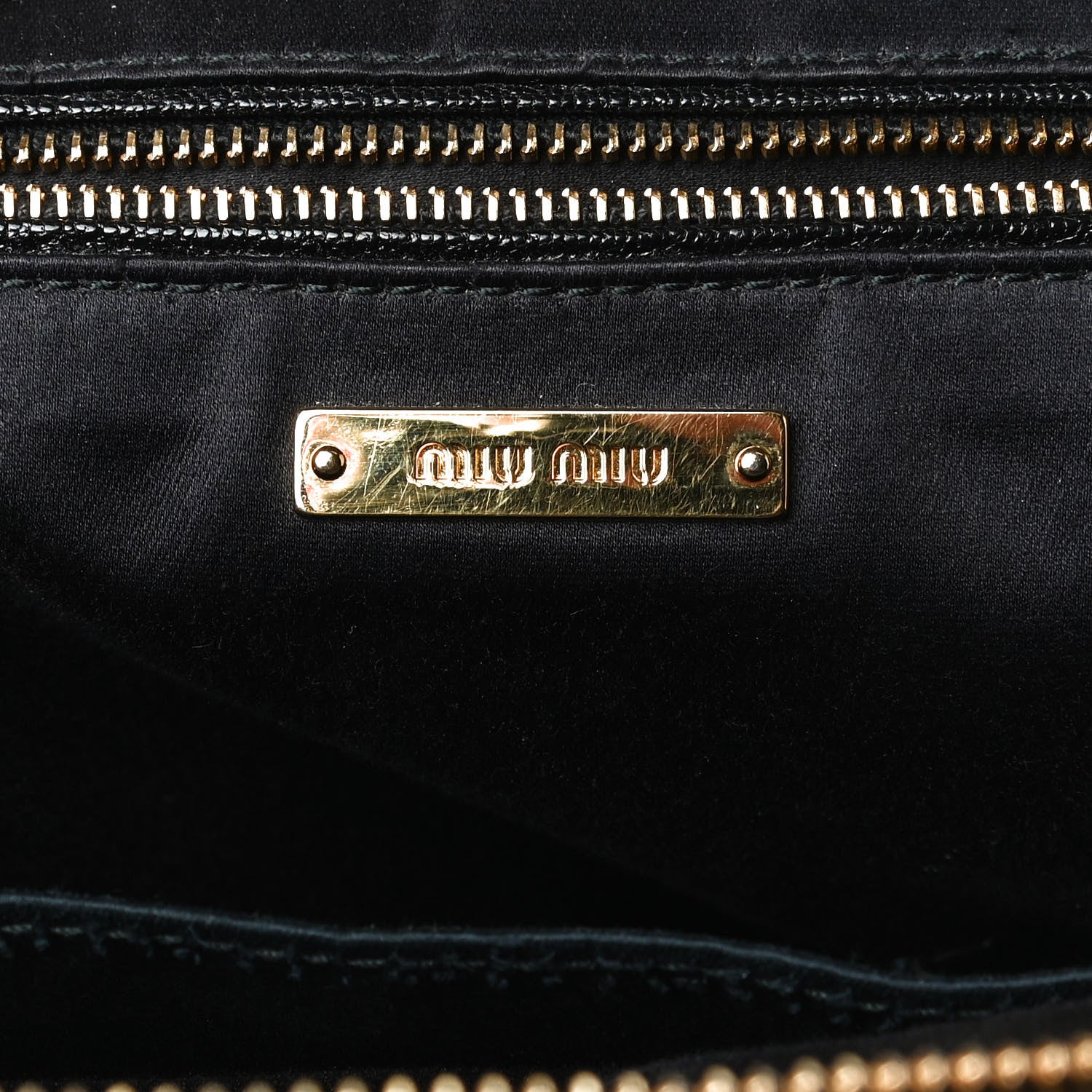 Miu Miu Goatskin Madras Backpack Black 9 of 24