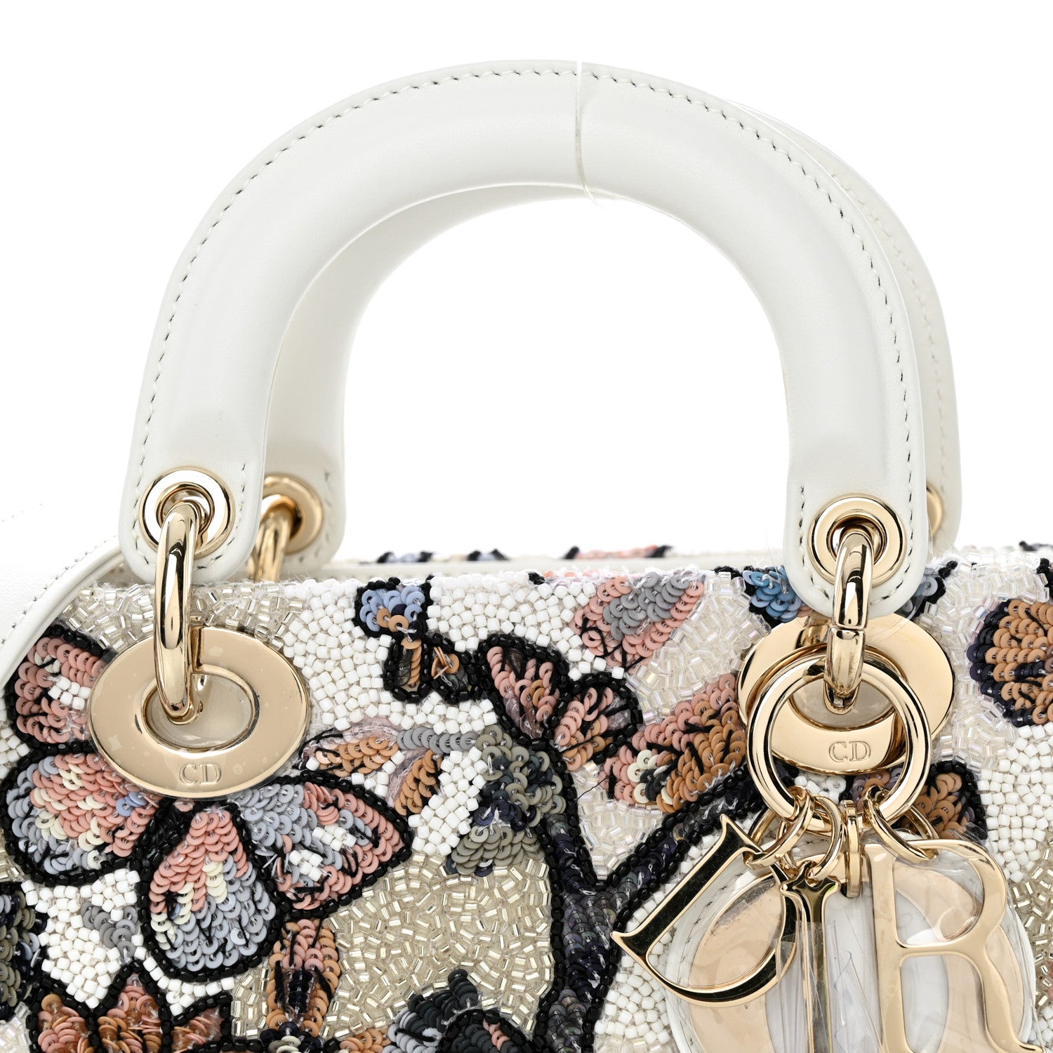 Christian Dior Calfskin Sequin Embroidered Butterfly Lady D-Joy Multicolor 8 of 10