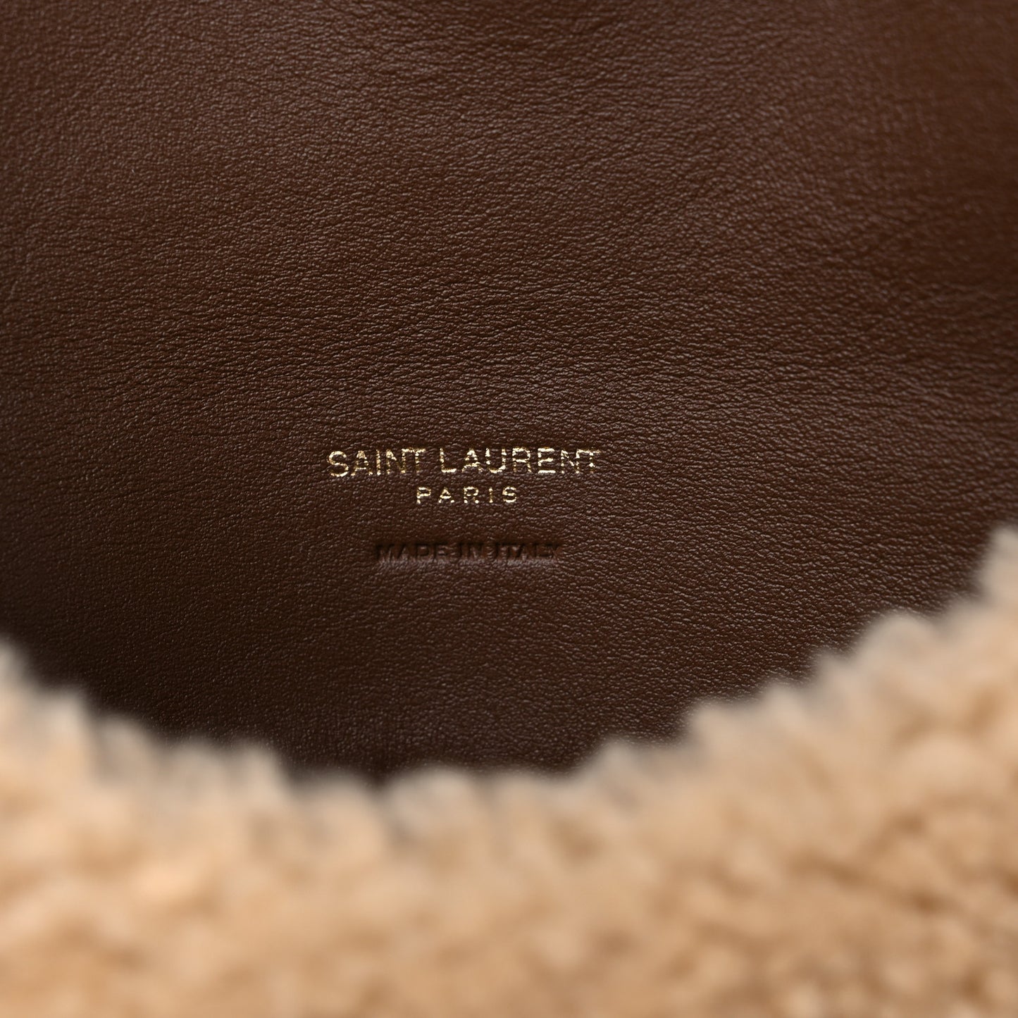 Shearling Quilted Monogram Loulou Puffer Pouch Clutch Natural Beige Brick