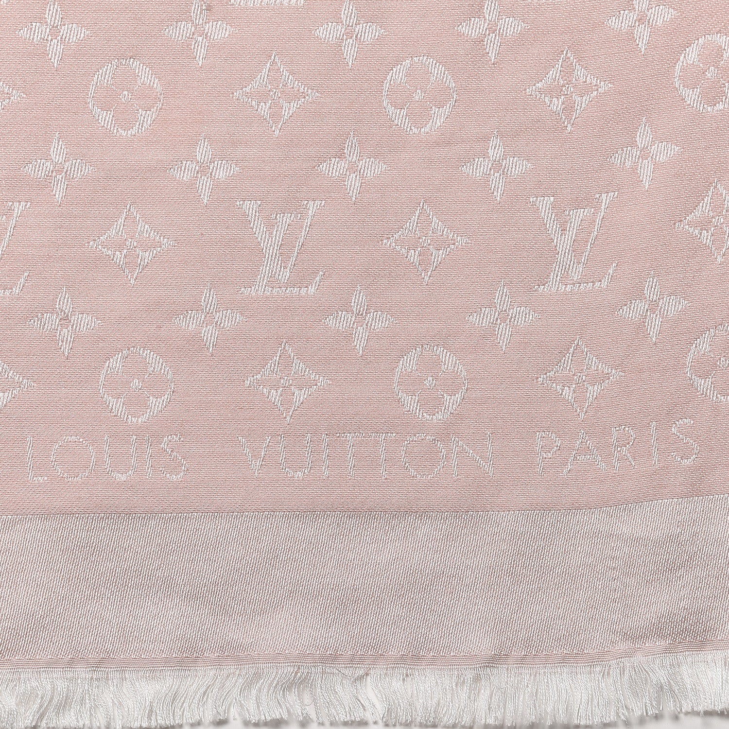 Louis Vuitton Silk Wool Monogram Denim Shawl Rose 3 of 6