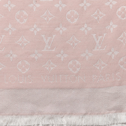 Louis Vuitton Silk Wool Monogram Denim Shawl Rose 3 of 6