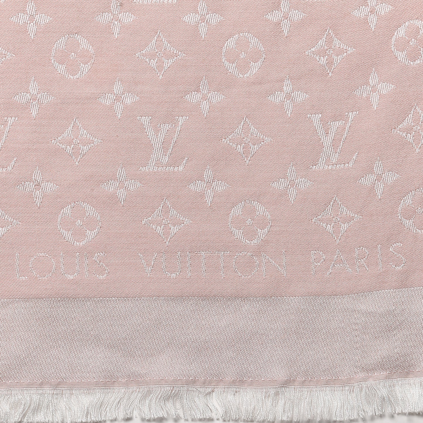 Silk Wool Monogram Denim Shawl Rose