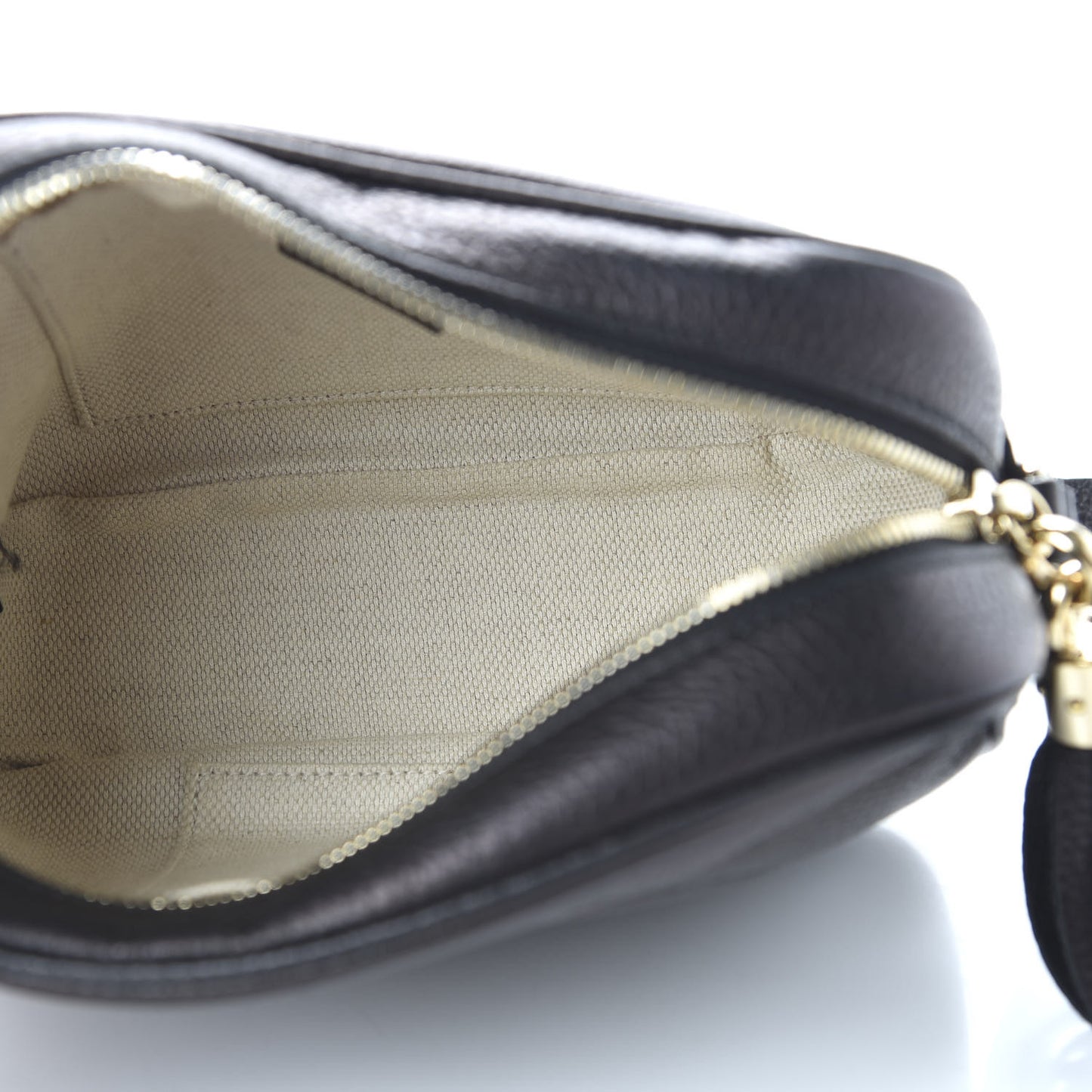 Pebbled Calfskin Small Soho Disco Bag Black