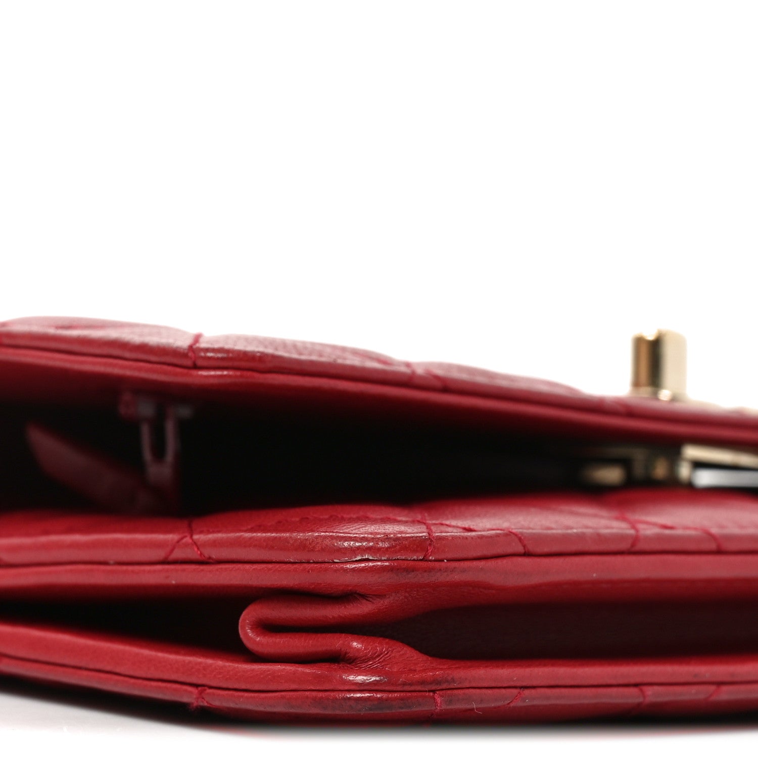 Chanel Lambskin Quilted Trendy CC Wallet On Chain WOC Red 10 of 12
