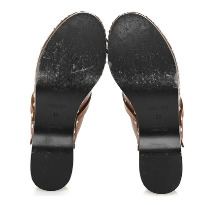 Hermes Heritage Calfskin Carlotta Mules 35 Naturel 6 of 13