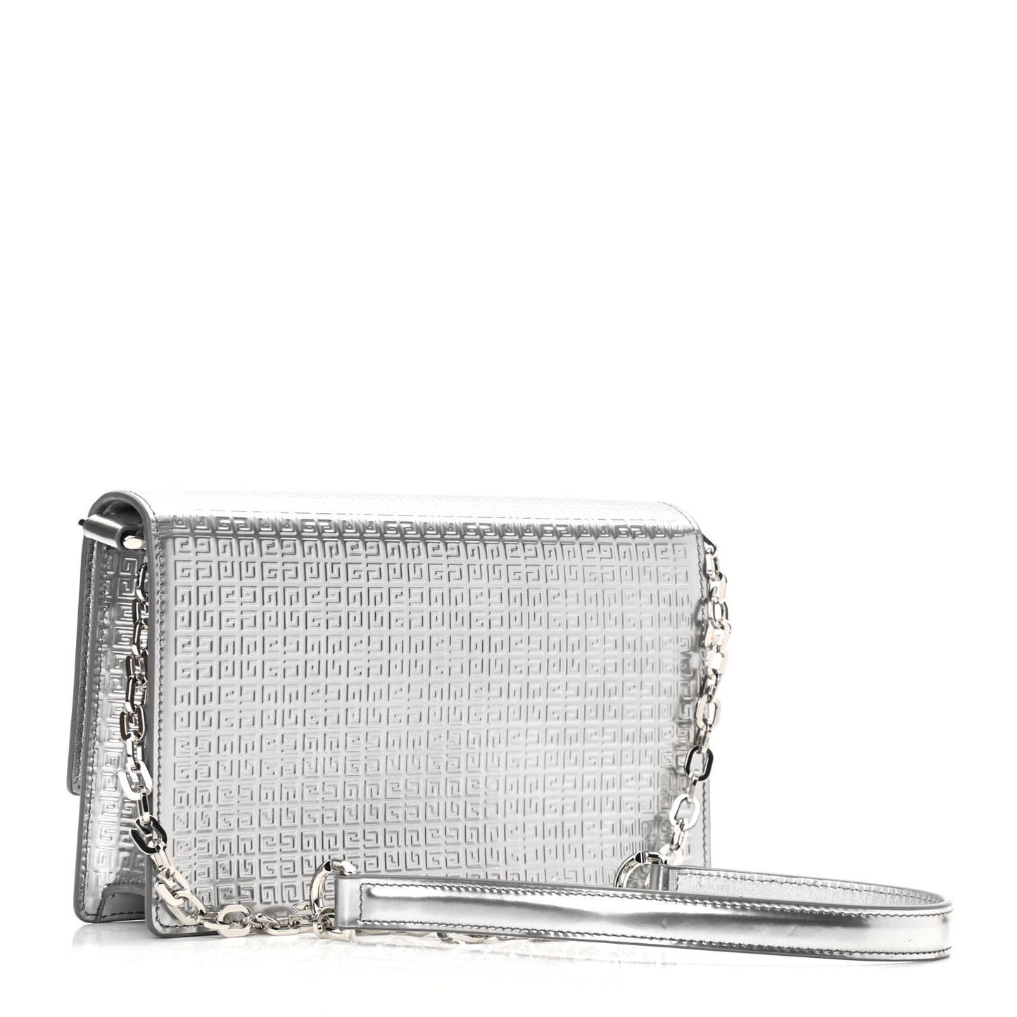 Metallic Calfskin 4G Embossed Small 4G Crossbody Silver