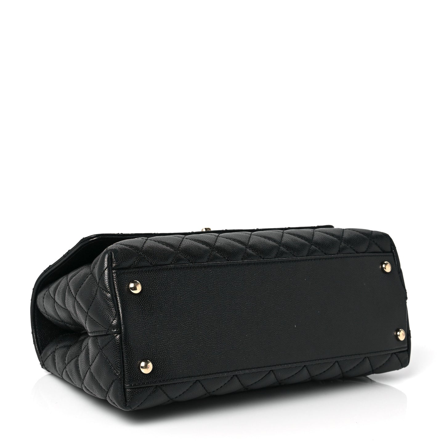 Caviar Quilted Small Coco Handle Flap Black