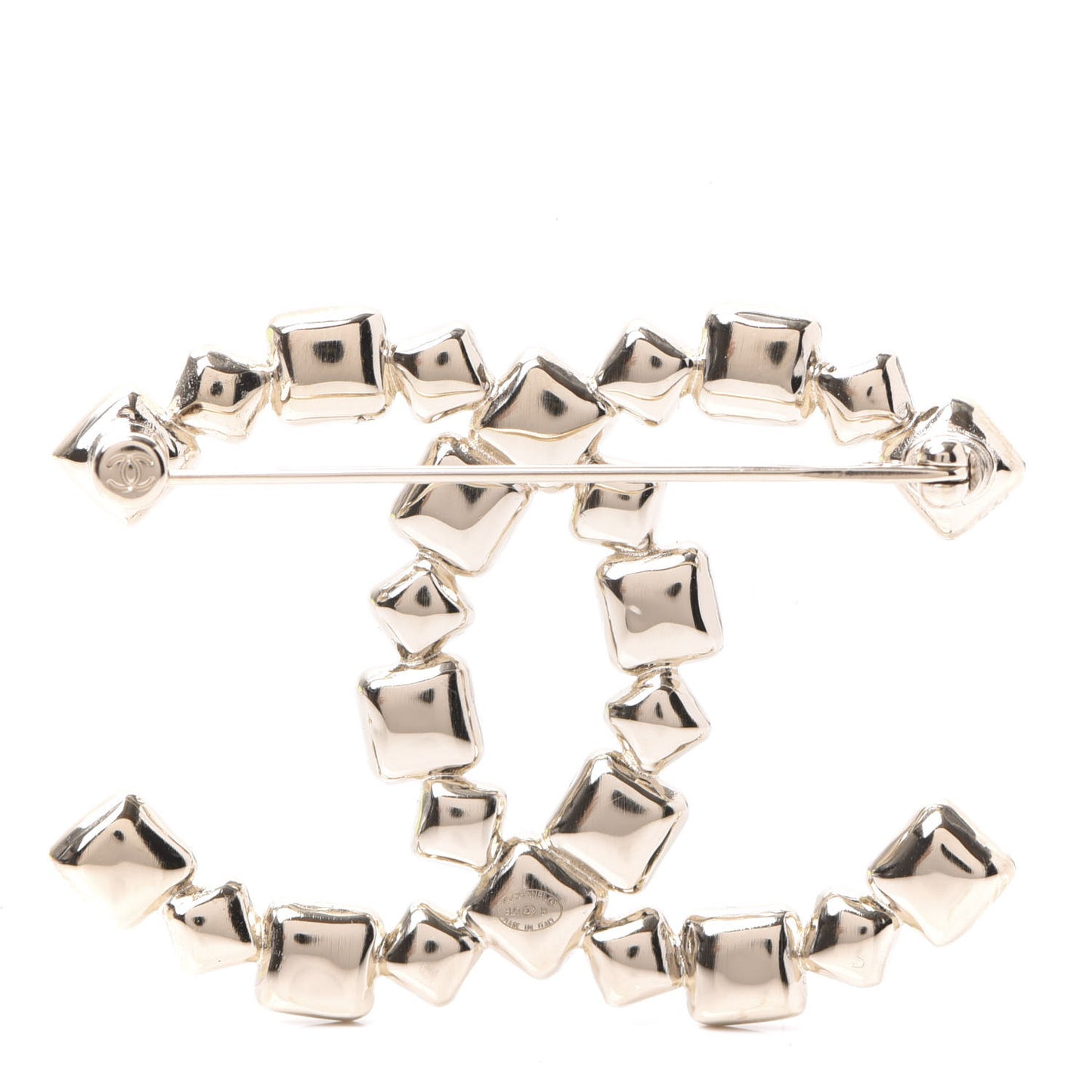 Baguette Crystal CC Brooch Gold