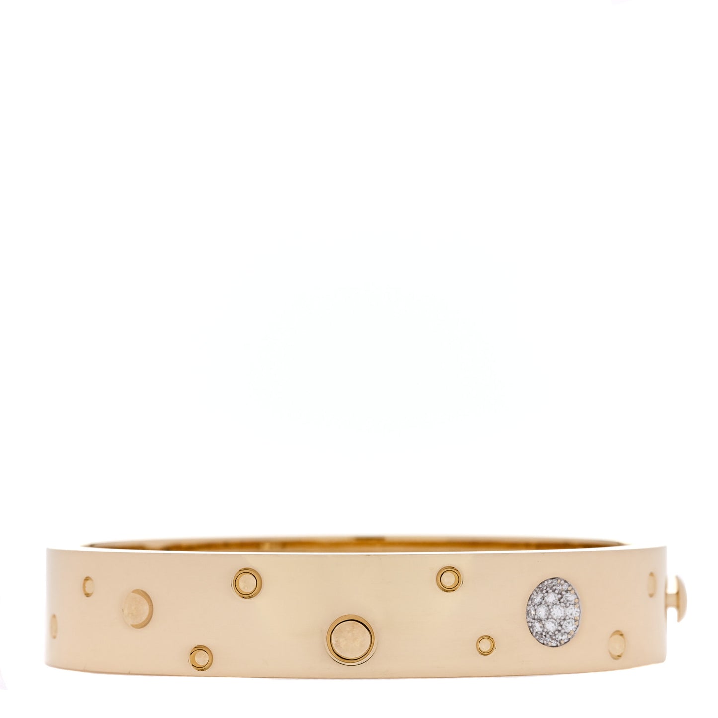 18K Yellow Gold Diamond Pois Moi Luna Bangle Bracelet