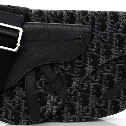 Christian Dior Oblique Saddle Messenger Pouch Blue Black 7 of 9