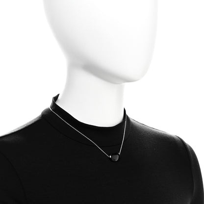 Tiffany Sterling Silver Black Jade 12mm Elsa Peretti Bean Pendant Necklace 2 of 6