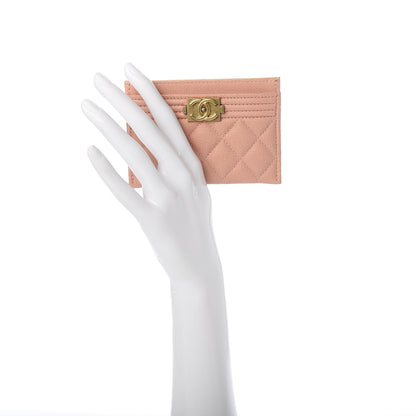 Chanel Iridescent Caviar Quilted Boy Card Holder Light Pink 2 of 8