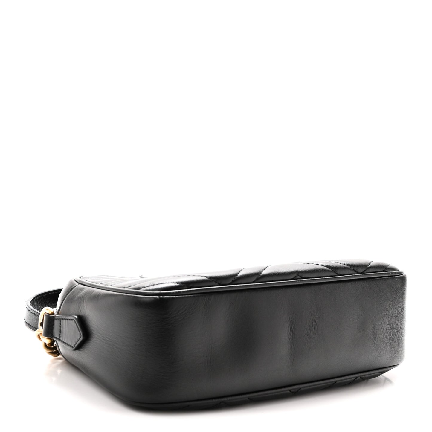 Calfskin Matelasse Small GG Marmont Chain Shoulder Bag Black