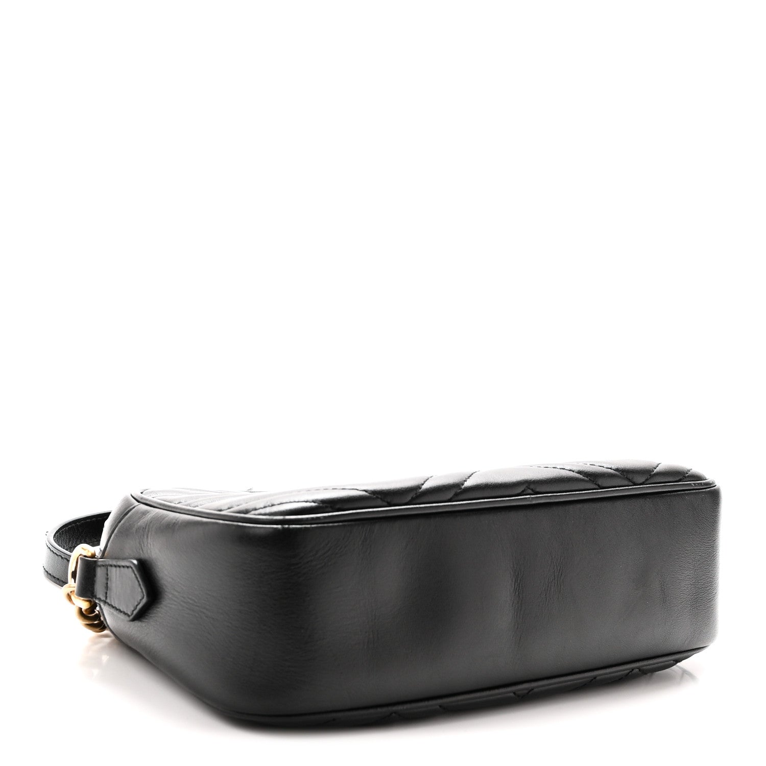 Gucci Calfskin Matelasse Small GG Marmont Chain Shoulder Bag Black 4 of 10