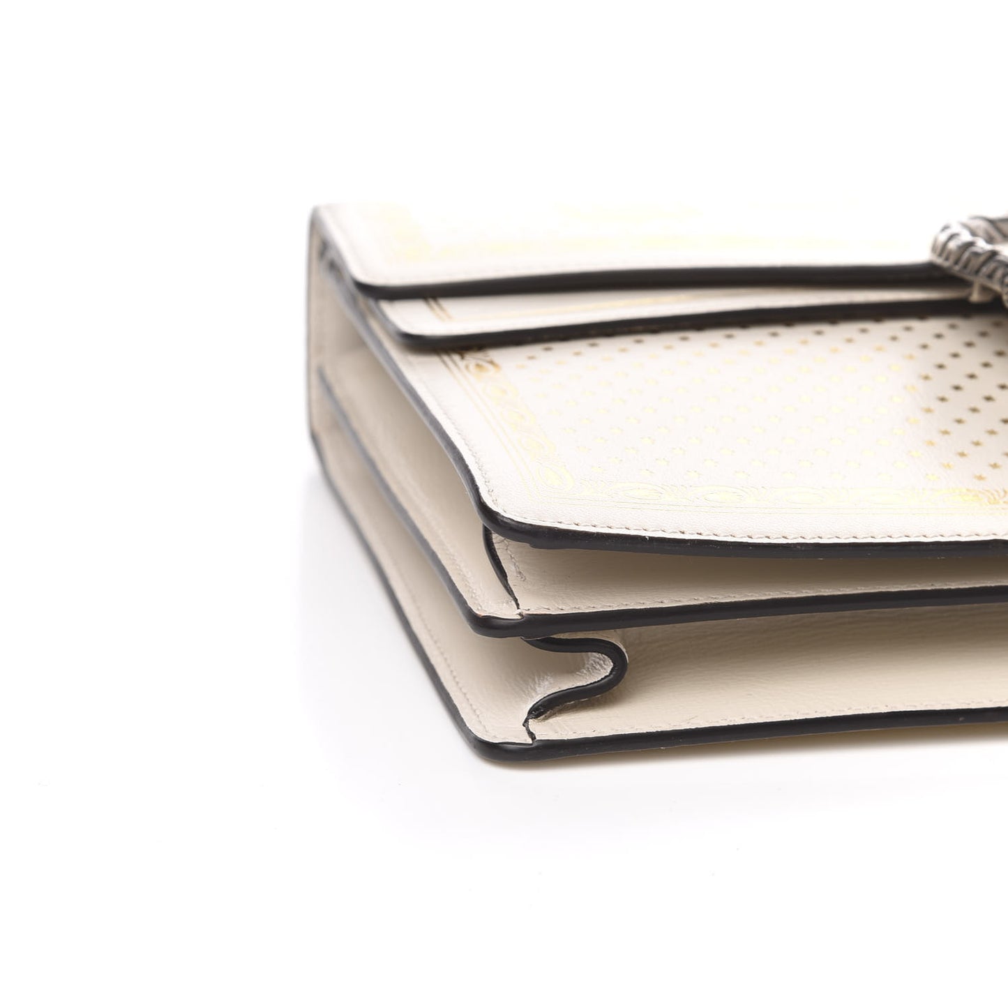 X SEGA Calfskin GUCCY Stars Medium Dionysus Shoulder Bag Mystic White Gold